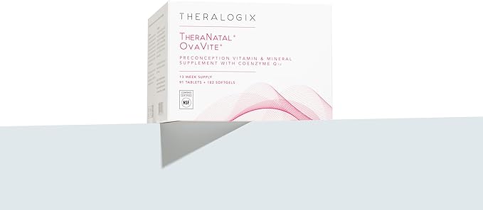 Theralogix TheraNatal OvaVite Preconception Vitamins - 13-Week Supply - Prenatal Vitamins &amp Fertility Supplement for Women with CoQ10* - NSF Certified - 91 Tabs 182 Softgels (91 Servings)
