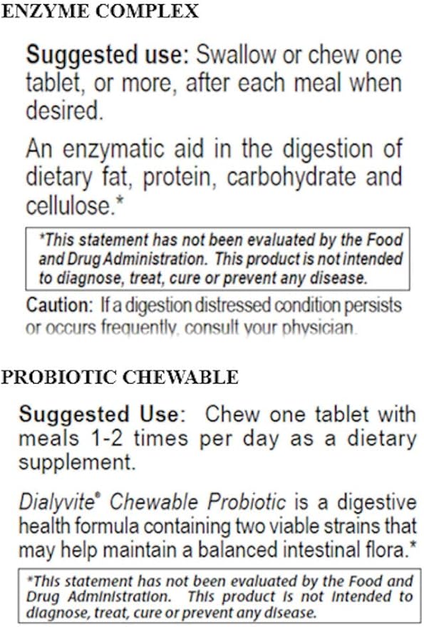 Dialyvite® Pharmaceutical Chewable Digestive Aids (Small Combo)