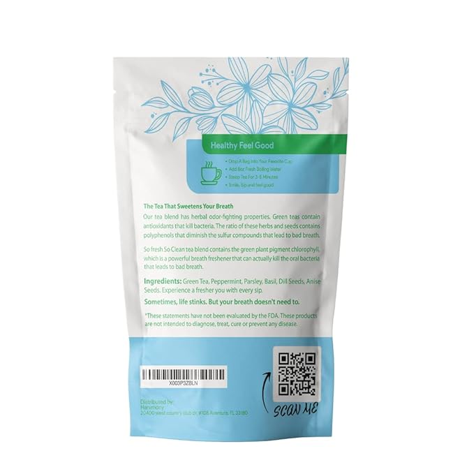 So Fresh So Clean Herbal Tea — Fresh Breath Support &amp Oral Comfort* | 3 oz. Loose Leaf with 35 Empty Tea Bags Included