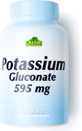 Potassium Gluconate 595 Mg by Alfa Vitamins - Supports Heart Function &amp Promotes Muscle acitvity - 100 Tablets