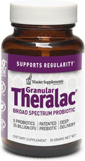 Master Supplements Granular Theralac - 1.05 oz - Multi-Strain Probiotic Powder for Optimal Gut Health - Great for Kids - Vegan Gluten Free - 40 Servings
