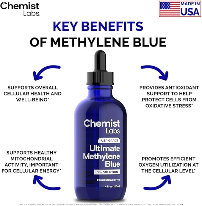 Clarity &amp Focus Stack. 10 mg Spermidine Plus Methylene Blue 1% 4oz
