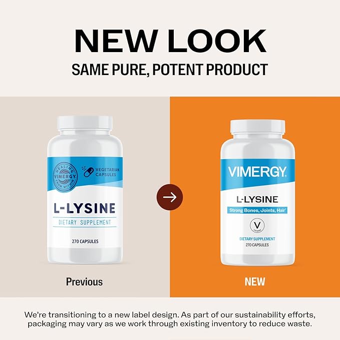Vimergy L-Lysine (270 Capsules) &amp MSM (120 Capsules) Kit