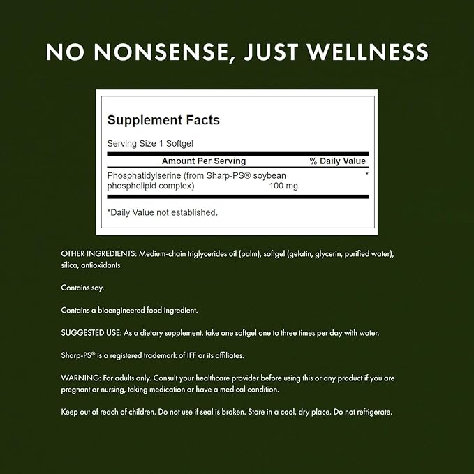 Swanson Phosphatidylserine 100 mg 90 Sgels (2 Pack)