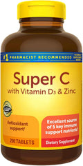 Supeer C with Vitamin D3 and Zinc 200 Tablets (Pack of 1)