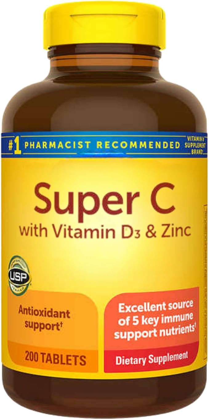 Supeer C with Vitamin D3 and Zinc 200 Tablets (Pack of 1)