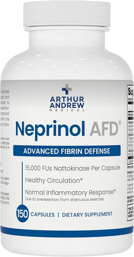 Arthur Andrew Medical Neprinol AFD Multi Enzyme Blend with Serrapeptase &amp Nattokinase 150 Count (Pack of 1)