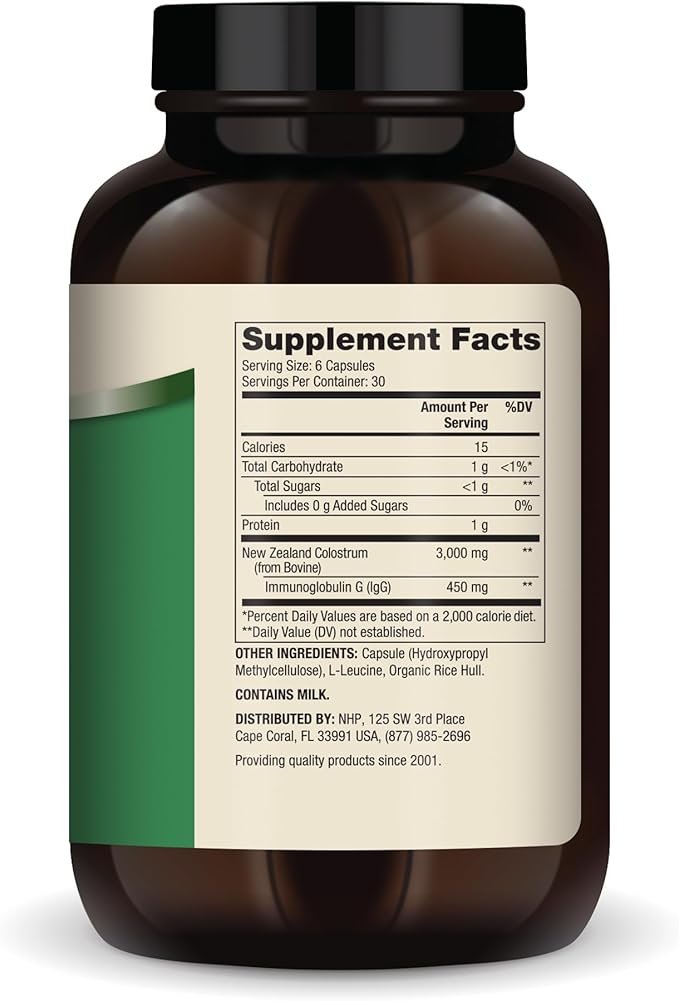 Dr. Mercola New Zealand Colostrum Supplement 3000mg Bovine Colostrum &amp 450mg Immunoglobulin (IgG) 180 Capsules Non-GMO
