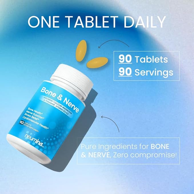 Bone &amp Nerve Complex Bone Health Nerve Function Stress Relief Cardiovascular Health Vegan Non-GMO Made in USA 90 Servings