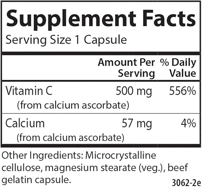 Carlson - Mild-C 500 mg Buffered Vitamin C Immune Support &amp Optimal Wellness Antioxidant 250 capsules