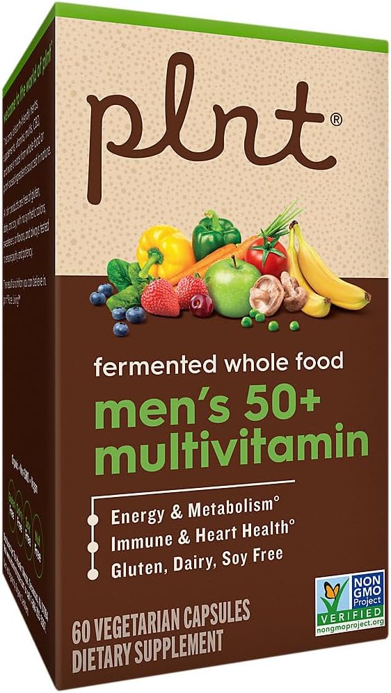 plnt Fermented Whole Food MenaTMs 50+ Multivitamin (60 Vegan Capsules)