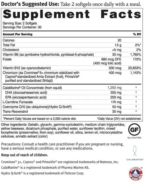 Dr. Sinatra Omega Q Plus Resveratrol - Omega-3 Supplement with CoQ10 and Resveratrol - Promotes Comprehensive Heart and Whole Body Health to Help You Age Well (60 softgels) (Pack of 2)