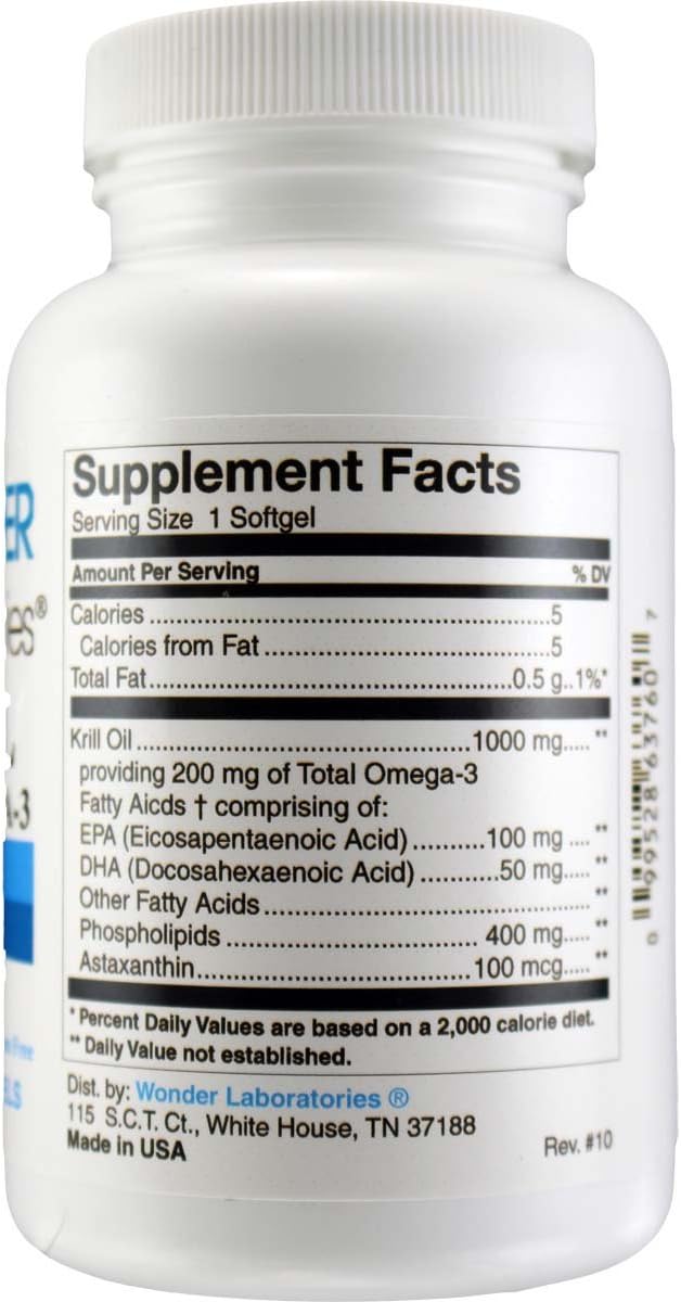 Krill Oil 1000mg with Omega-3 and Astaxanthin - 60 Softgels #6371
