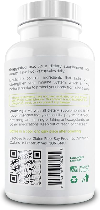 Bacticure Probiotic 60 Capsules | High CFU Probiotics for Women &amp Men | Digestive Support with Prebiotics &amp Digestive Enzymes | Daily Gut Microbiome Balance Regularity &amp Immune Support