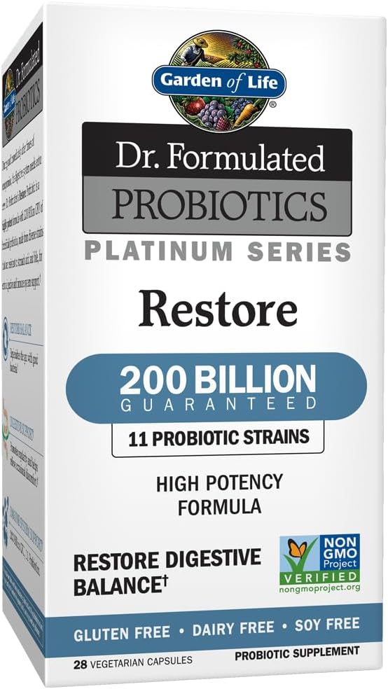 Garden of Life Dr. Formulated Probiotics Platinum Series 200 Billion CFU &amp RAW Probiotics Colon Care 50 Billion CFU
