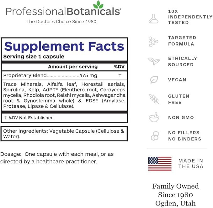 Professional Botanicals Mineral Complex - Trace Minerals Kelp Spirulina Nutrient Blend - 90 Vegetarian Capsules