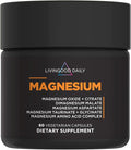 Livingood Daily Magnesium Supplement with Magnesium Glycinate Citrate Malate Oxide Aspartate Amino Acid Complex and Chicory Root for Heart Health Sleep and Muscle Support 300mg 60 Capsules