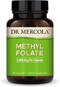 Dr. Mercola Methyl Folate - Supports Detoxification &amp Cellular Health - 5-MTHF Folate - Bioavailable Formula - 5 mg - 30 Capsules
