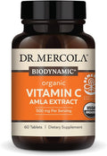 Dr. Mercola Biodynamic Organic Vitamin C Amla Extract 30 Servings (60 Tablets) 500 mg Vitamin C Dietary Supplement Supports Healthy Immune Function Non-GMO