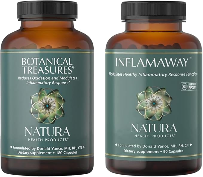 Natura Health Products Botanical Treasures and InflamAway Supplement Bundle - Modulate a Healthy Inflammatory Response - Supports Broad-Spectrum Antioxidant Activity