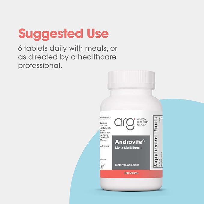 Optimox Androvite for Men - Magnesium Supplement for Men 500mg Multimineral and Multivitamin Supplement with Vitamin C Vitamin D3 Calcium-Free - 180 Count