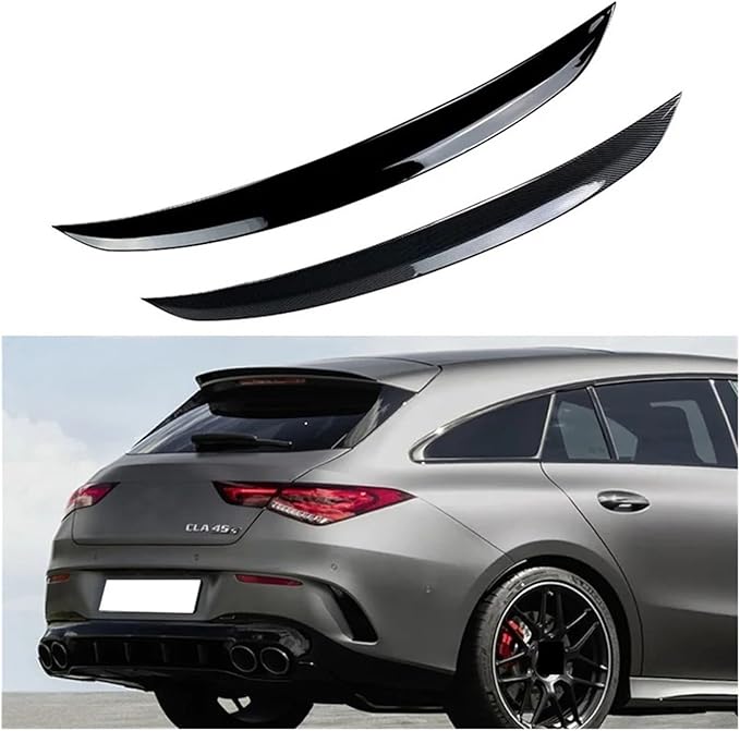 Glossy ABS Rear Trunk Lid Spoiler Wing Compatible With Benz CLA Class X118 CLA200 260 CLA35 CLA45 AMG Car Tail Roof Trim Splitter (Color : Glossy Black)