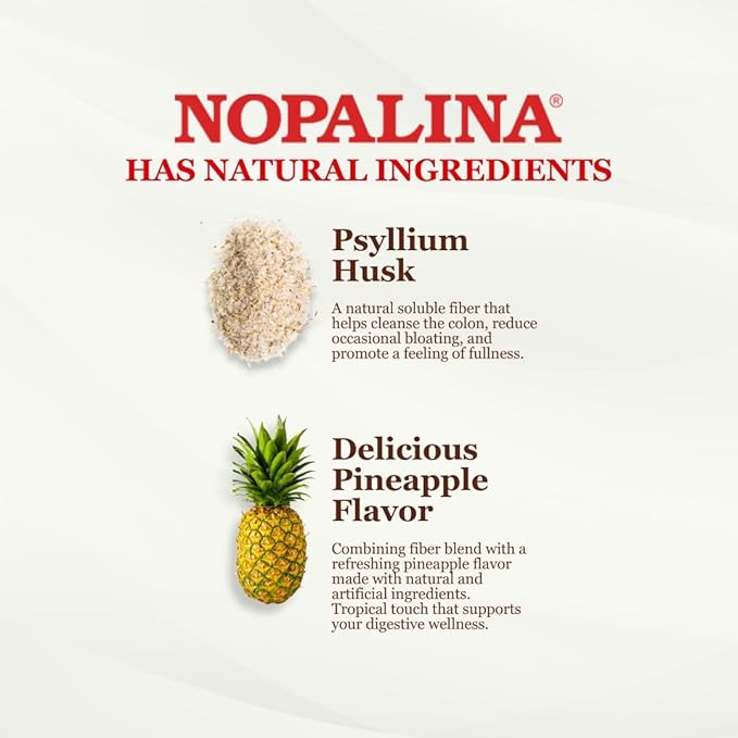 Nopalina Fiber Formula | Pineapple | 2 Lb Bag | 60 Servings | Flax Seed Psyllium Oat and Wheat Bran Omega 3 6 &amp 9 | Can Help with Regularity &amp More | The Original
