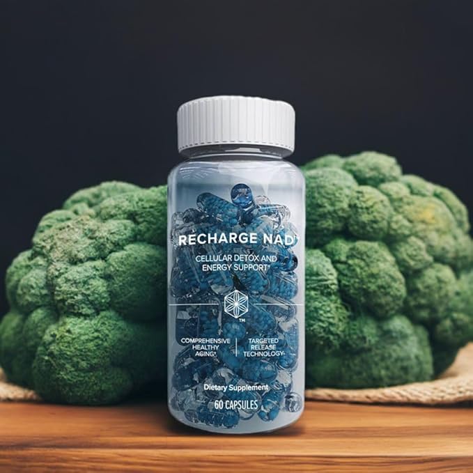 Isagenix Recharge NAD - Cellular Detox Comprehensive Healthy Aging and Energy Support - 1 Bottle - 60 ct Targeted Release Capsules