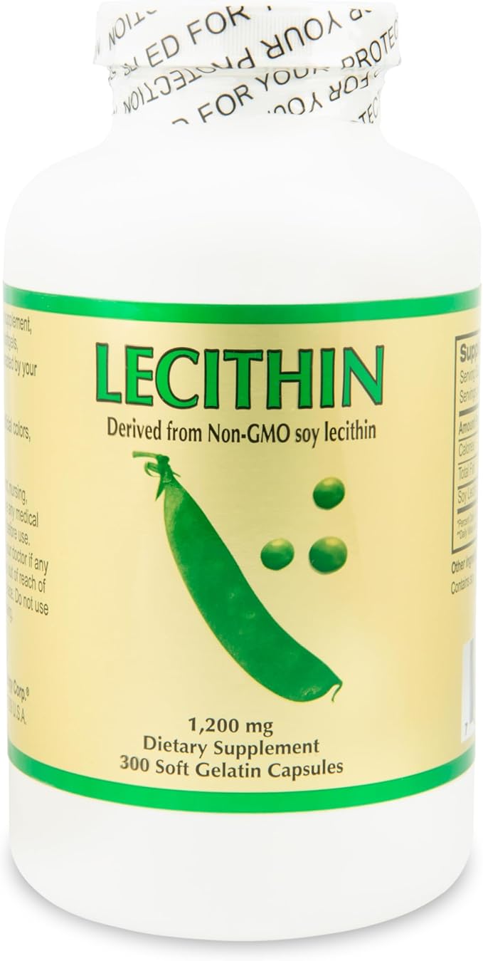 Nu-Health Soy Lecithin 1200 mg Capsules | Lecitina de Soya | Soy Lecithin Capsules Non-GMO | Natural Source of Phospholipids &amp Choline | Supports Nutrient Balance &amp Cellular Function | 300 Cap