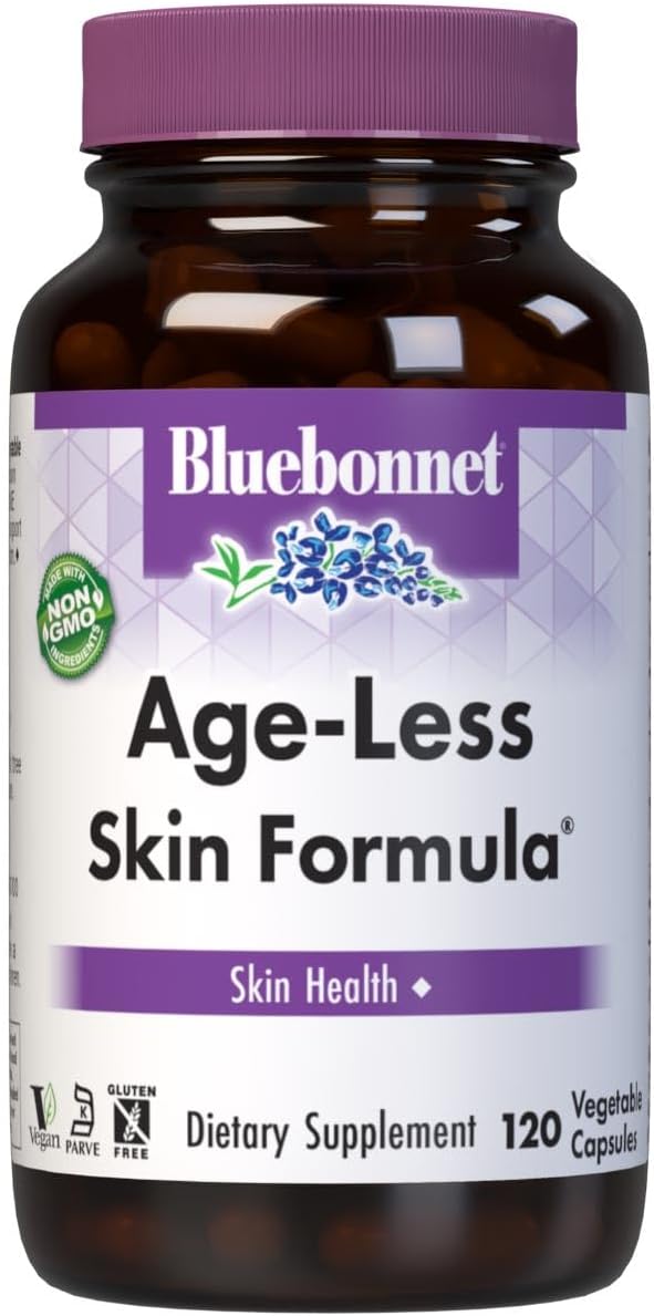 BlueBonnet Age-Less Skin Formula Capsules White Vegetable 120 Count