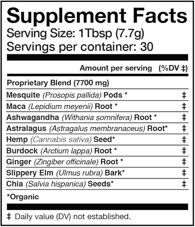 Anima Mundi Apothecary Qi Energy &amp Protein Superfood Powder - Adaptogenic Adrenal Support Supplement with Ashwagandha &amp Slippery Elm - Mood &amp Energy Support Supplement &amp Protein Powder