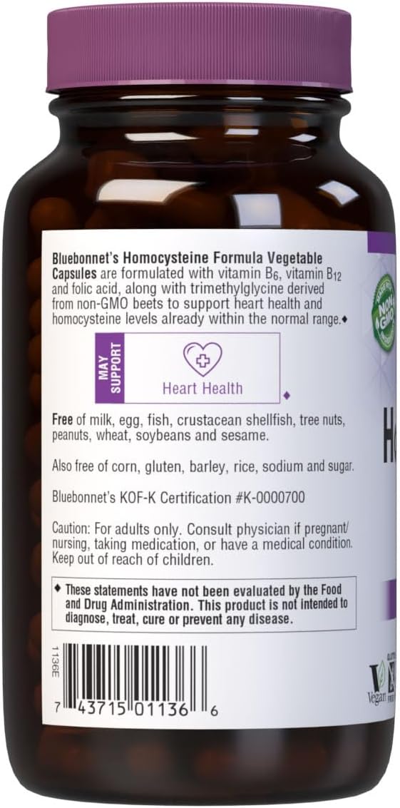 Bluebonnet Homocysteine Formula Supplement 120 Count