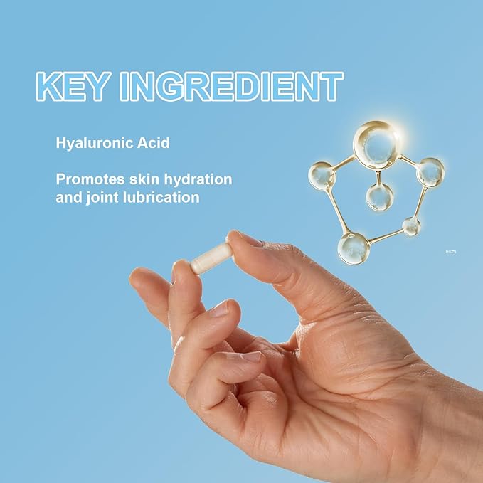 Hyaluronic Acid Hyaluronic Acid Joint Supplements Capsules Non-GMO and Gluten Free 90 Capsules 200mg (2 PCS)