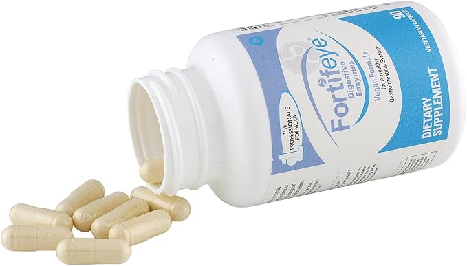 Fortifeye Digestive Enzymes with Probiotics for Digestive Health 90 Capsules 30 Day Supply - Full Spectrum Plant-Based Vegan Supplement Supports Digestion Immune System and Nutrient Absorption