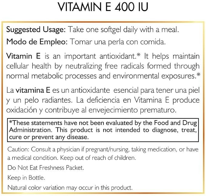 Coco March N.M.D Natural Vitamin E 400 IU Mixed Tocopherols – Immune Support Supplement for Heart Skin &amp Eye - Antioxidants for Women &amp Men Gluten Free &amp Dairy Free 3-Month Supply 90 S