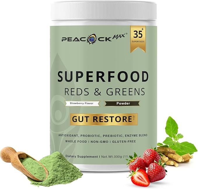 Colostrum + Reds and Greens Powder Virtual Bundle Reds and Greens 11.64 Oz 30 Servings and Unflavored Bovine Colostrum 60 G 30 Servings Non GMO Gluten Free