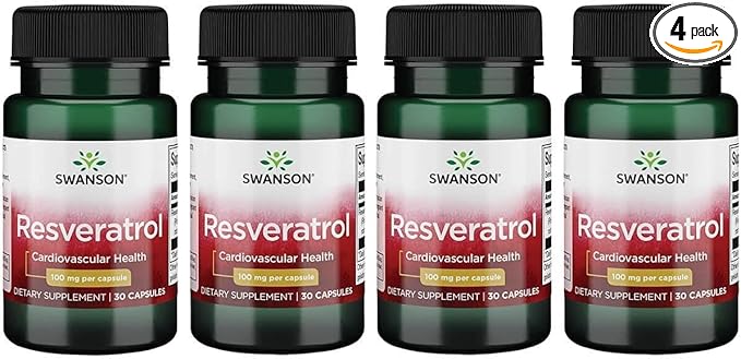 Swanson Resveratrol 100 100 Milligrams 30 Capsules (4 Pack)