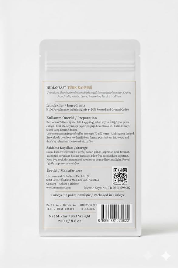 Humaneast Turkish Coffee Finely Ground Arabica Coffee 250 g (8.8 oz)