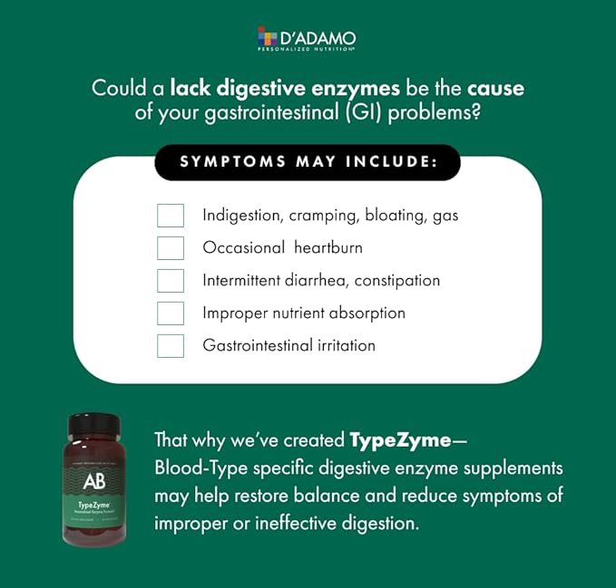 D'Adamo Personalized Nutrition TypeZyme - Digestive Enzyme (Blood Type AB)