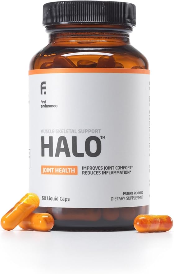 FIRST ENDURANCE Halo Joint Health Supplement - Krill Oil Choline Curcumin Improves Joint Comfort Accelerates Recovery Superior Absorption Extra Strength Joint Support 60 Liquid Capsules