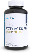 NuEthix Formulations Fatty Acids Pro EPA-DHA Fish Oil Dietary Supplement Super Concentrated and Purified Fish Oil Blend for Optimal Wellness 90 Gel Capsules