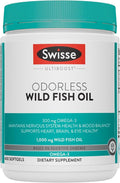 Swisse Wild Fish Oil Omega 3 Supplements for Women and Men 1000 mg Softgels | EPA DHA Fish Oil Supplements | Odorless - Helps Support Brain Eye and Heart Health | 400 Softgel Pills