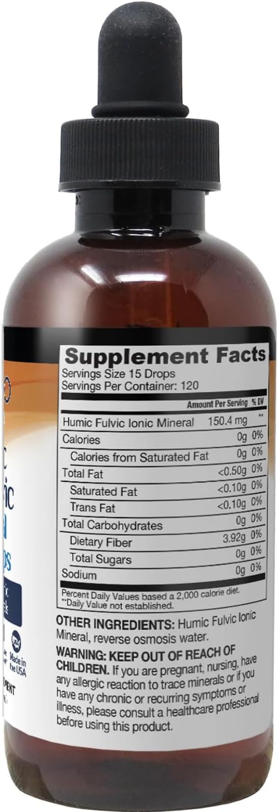Ameo Life Humic &amp Fulvic Mineral Drops – Ionic Trace Minerals for Immune Digestive &amp Cognitive Support – 65+ Essential Minerals from Organic Soil – Gentle Cleansing – 4 fl oz