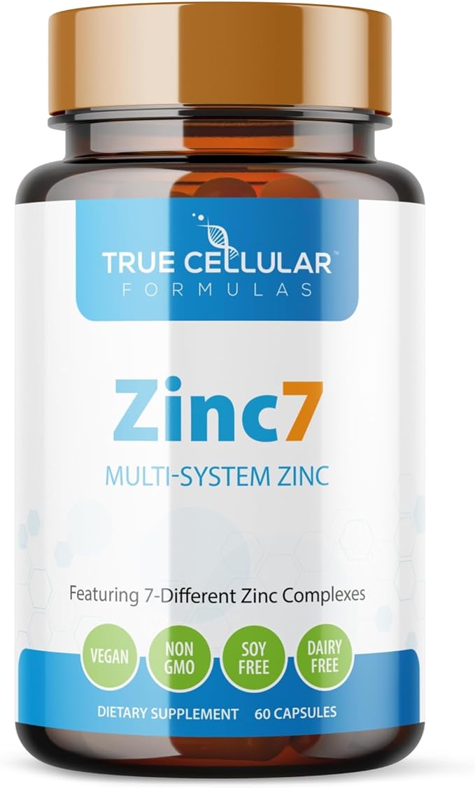Zinc7: 7-in-1 Zinc Complex 50mg - Maximum Absorption for Immune Defense Deep Sleep &amp All-Day Energy | Hormone Balance Mental Focus &amp Metabolism Support | 60 Vegan Capsules
