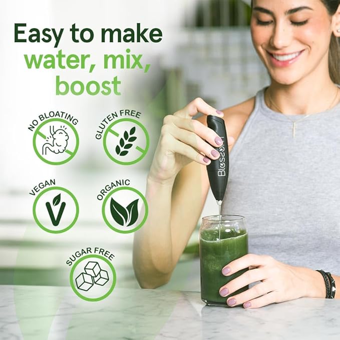 Blossom SuperGreens Probiotics – Digestive Enzymes &amp Pre/ProBiotics for Bloating Relief – 30+ SuperGreens &amp SuperReds to Boost Energy –Organic Gluten-Free No Fiber 0g Sugar Non-GMO (Origin