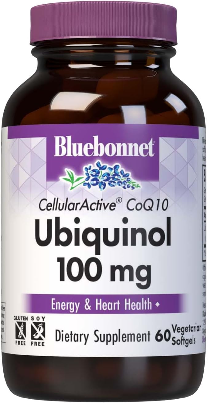 Bluebonnet Ccellular Active CoQ10 Ubiquinol Vegetarian Softgels 100 mg Maroon 60 Count