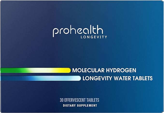ProHealth Molecular Hydrogen Longevity Water Tablets | Clinically Studied | Third-Party Tested | 80 mg 30 Tablets