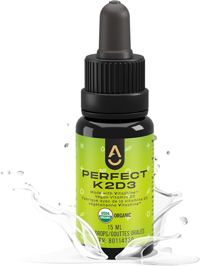 Activation Products - Perfect K2D3 Liquid Vitamin D3 with K2 Vitamin K2 and D3 Supplement in MCT Oil D3K2 Vitamins for Bone Strength and Immune Support D3+K2 Vitamins for Calcium Absorption 15 ml