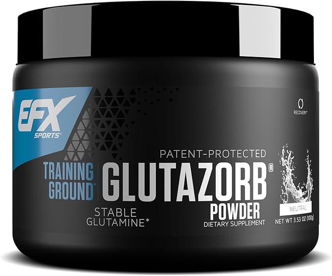 EFX Sports Training Ground Glutazorb Powder | Highly Concentrated pH Correct Glutamine Supplement | Digestion &amp Immune Support | 66 Servings (Unflavored)