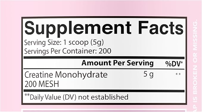 Women’s Creatine Monohydrate Glute Powder Drink Mix - 100% Pure Creatina Micronized 5g per Serving – Energy &amp Recovery Support – Keto &amp Vegan Friendly Unflavored (1 Kilo 200 Servings)